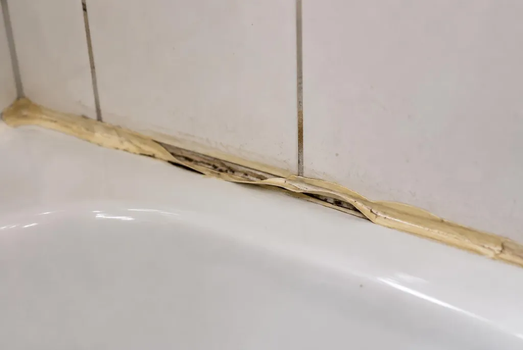 Kitbedrijf Apeldoorn – loslatende kit naast het bad